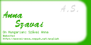 anna szavai business card